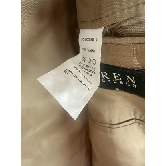 Lauren Ralph Lauren Camel Hair Sport Coat Blazer Jacket Tan Men's 40R 40 Regular - Picture 10 of 15